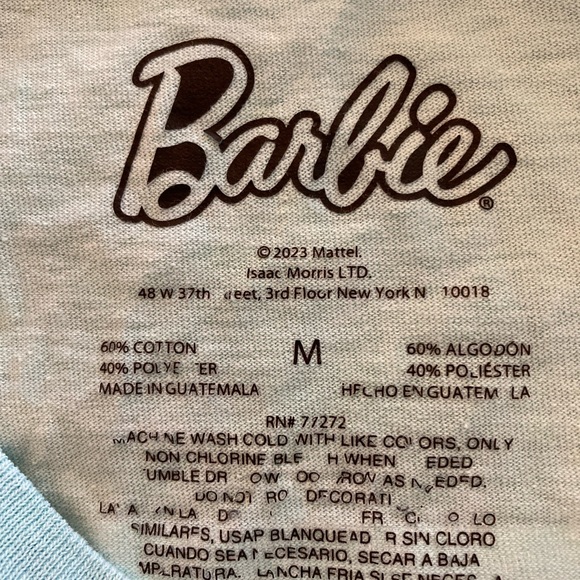 Women’s Barbie Sunday Funday Oversized Short Sleeve Graphic Blue T-shirt Size M - Picture 2 of 5
